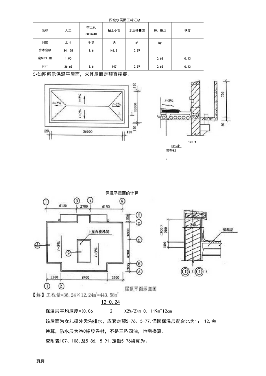 屋面工程量计算实例